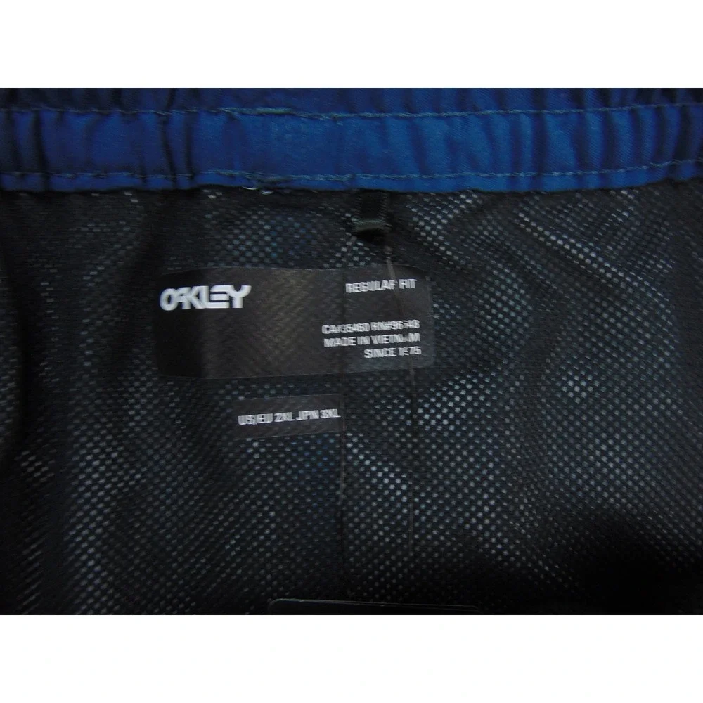 Oakley Tropics B1B Beach Short Mens 2XL Blue Palm Tree‎ Tropical Beachwear Surf